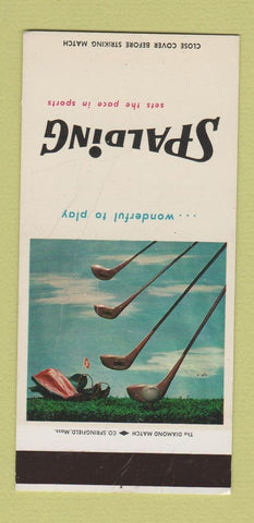 Matchbook Cover - Spalding Sporting Goods Golf WORN SAMPLE 30 Strike