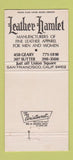 Matchbook Cover - Leather Hamlet Clothes Apparel San Francisco CA 30 Strike