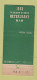 Matchbook Cover - 1523 Restaurant Philadelphia PA 30 Stick