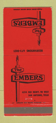 Matchbook Cover - The Embers Restaurant San Antonio TX 30 Strike