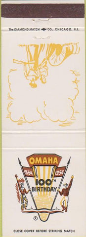 Matchbook Cover - Omaha NE 100th Anniversary 1954