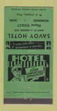 Matchbook Cover - Savoy Hotel Winnipeg MB GREEN 30 Strike