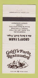 Matchbook Cover - Groff's Farm Restaurant Mount Joy PA 30 Strike
