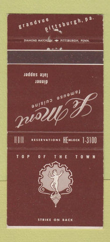 Matchbook Cover - Le Mont Restaurant Pittsburgh PA 30 Strike