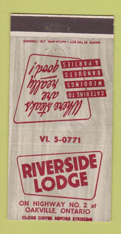 Matchbook Cover - Riverside Lodge Oakville ON 30 Strike