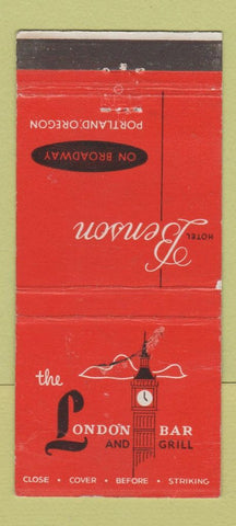 Matchbook Cover - Hotel Benson London Bar Portland OR WEAR 30 Strike