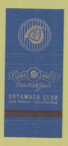 Matchbook Cover - Cuyamaca Club San Diego CA 1967 30 Strike