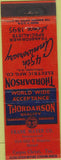 Matchbook Cover - Thordarson Transformers Frank Mayer Corpus Christi TX
