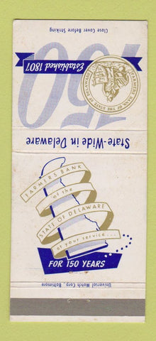 Matchbook Cover - Farmers Bank of Delaware DE WEAR 30 Strike