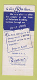 Matchbook Cover - Farmers Bank of Delaware DE WEAR 30 Strike