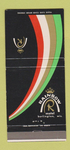 Matchbook Cover - Rainbow Motel Burlington WI 30 Strike