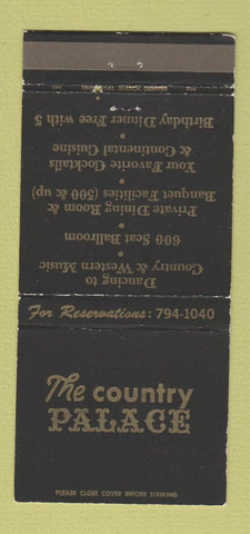 Matchbook Cover - The Country Palace Littleton Colorado WEAR 30 Strike