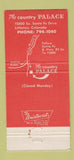 Matchbook Cover - The Country Palace Littleton Colorado WEAR 30 Strike