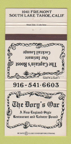 Matchbook Cover - The Dory's Oar Restaurant South Lake Tahoe CA 30 Strike