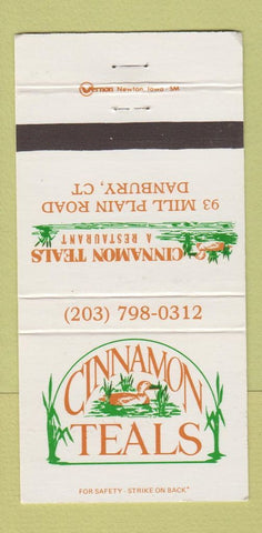 Matchbook Cover - Cinnamon Teals Danbury CT restaurant 30 Strike