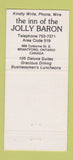 Matchbook Cover - Jolly Baron Brantford ON WEAR 30 Strike