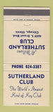Matchbook Cover - Al Williams Sutherland Club Chicago IL 30 Strike