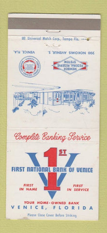 Matchbook Cover - First National Bank Venice FL WEAR 30 Strike
