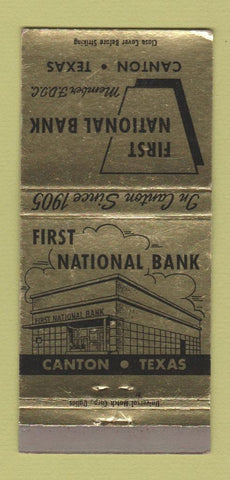Matchbook Cover - First National Bank Canton TX 30 Strike