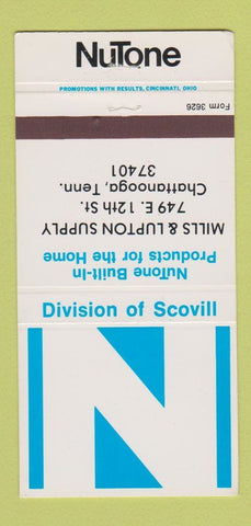 Matchbook Cover - NuTone Scovill Mills Lupton Supply Chattanooga TN 30 Strike
