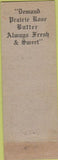 Matchbook Cover - Aument Bros Inc Lancaster  PA 1939 Praire Rose Butter