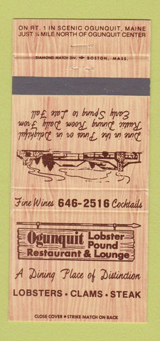 Matchbook Cover - Ogunquit Lobster Pound Restaurant ME 30 Strike