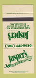 Matchbook Cover - Jasper's Restaurant Greenbelt MD 30 Strike