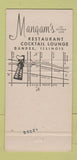 Matchbook Cover - Mangam's Restaurant Dundee IL 30 Strike