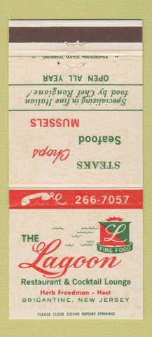 Matchbook Cover - The Lagoon Restaurant Brigantine NJ 30 Strike