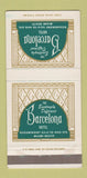 Matchbook Cover - Barcelona Hotel Miami Beach FL  30 Strike