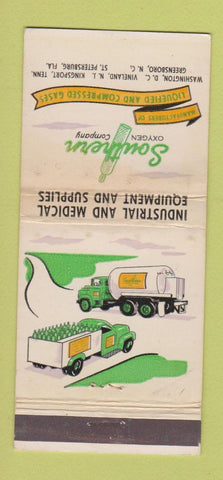 Matchbook Cover - Southern Oxygen Greensboro NC Washington DC WEAR 30 Strike