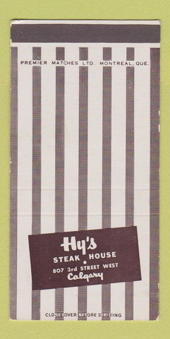 Matchbook Cover - Hy's Steak House Calgary AB 30 Strike