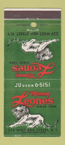 Matchbook Cover - Mamma Leone's Restaurant New York City 30 Strike