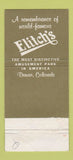 Matchbook Cover - Elich's Amusement Park Denver Colorado 30 Strike