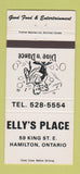 Matchbook Cover - Elly's Place Hamilton ON restaurant 30 Strike