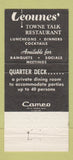 Matchbook Cover - Leounes' Towne Talk Restaurant Wilmington DE 30 Strike