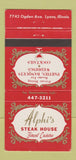 Matchbook Cover - Alphi's Steak House Lyons IL 30 Strike