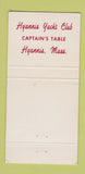 Matchbook Cover - Hyannis Yacht Club MA Captain's Table Christmas 30 Strike