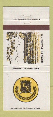 Matchbook Cover - Crystal Springs Golf Club Pineville NC 30 Strike