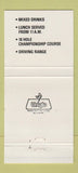 Matchbook Cover - Crystal Springs Golf Club Pineville NC 30 Strike