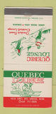 Matchbook Cover - Quebec Lounge Omaha NE skiing 30 Strike
