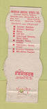 Matchbook Cover - Amsco Mineral Spirits Murray Hill NJ WEAR Contour