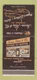 Matchbook Cover - Iwan Ries Tobacco Gifts Chicago IL pipes 30 Strike