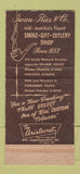 Matchbook Cover - Iwan Ries Tobacco Gifts Chicago IL pipes 30 Strike