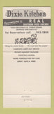 Matchbook Cover - Dixie Kitchen Omaha NE Kansas City MO 30 Strike