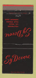 Matchbook Cover - Sy Devore Hollywood Palm Springs CA Las Vegas NV 30 Strike
