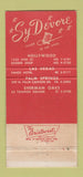 Matchbook Cover - Sy Devore Hollywood Palm Springs CA Las Vegas NV 30 Strike