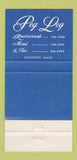 Matchbook Cover - Peg Leg Restaurant Motel Inn Rockport MA 30 Strike