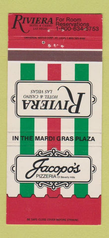 Matchbook Cover - Riviera Casino Las Vegas NV Jacopo's Pizza Italian 30 Strike