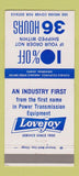 Matchbook Cover - Lovejoy Couplins Speed Drives Chicago IL 30 Strike